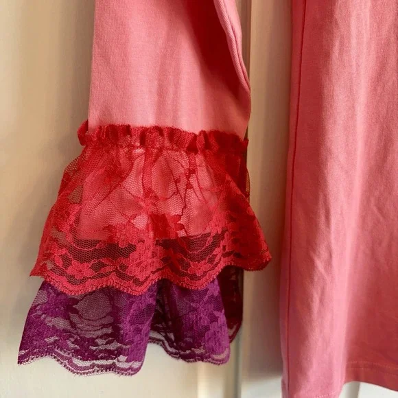 Matilda Jane Pink Radiant Lace Sleeve Top Paint by Numbers Girls 14 NEW WITH TAG - Picture 5 of 14